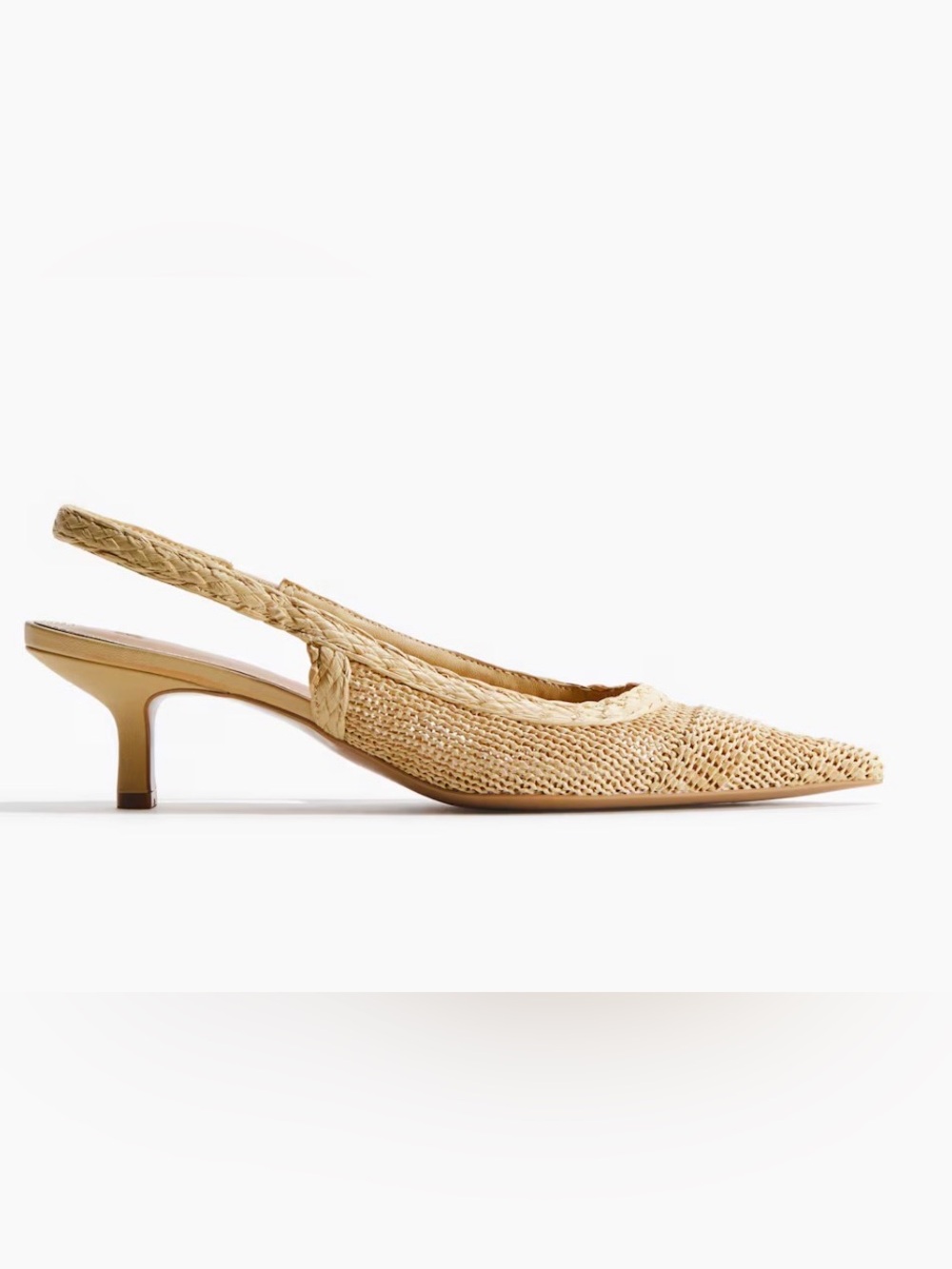 H&M Braided Slingback Flats in Beige
